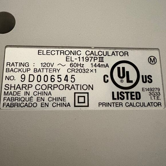 SHARP Electronic Commercial Desktop Printing Calculator 12 Digit EL1197PIII - Picture 6 of 9